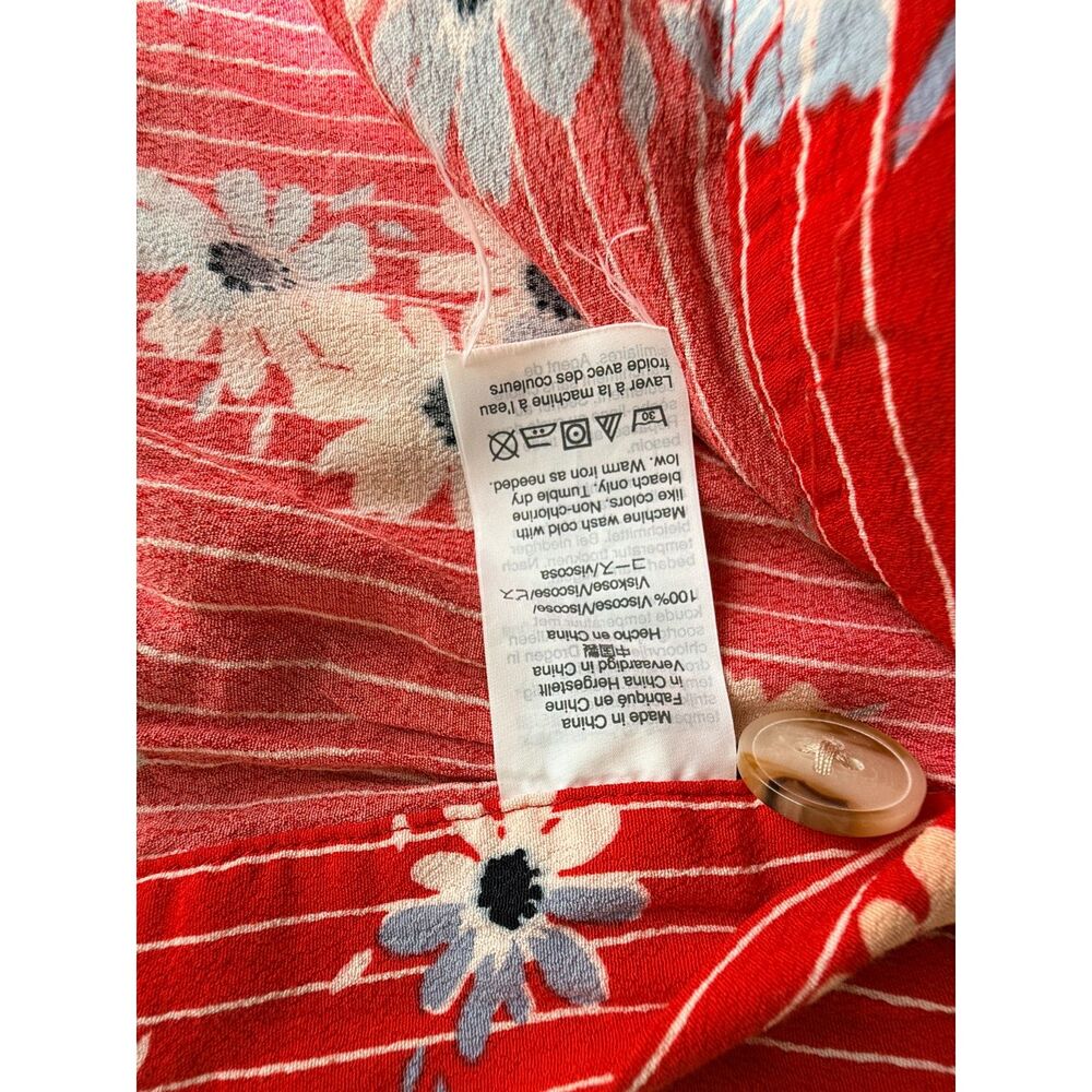 Madewell red floral midi skirt - 6 - Picture 4 of 5